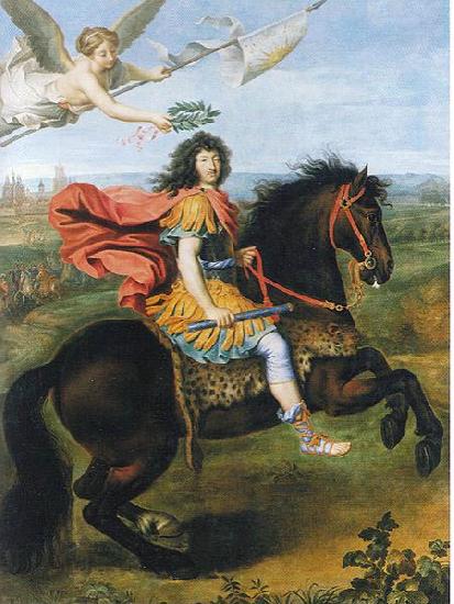 Pierre Mignard Louis XIV of France riding a horse oil painting picture